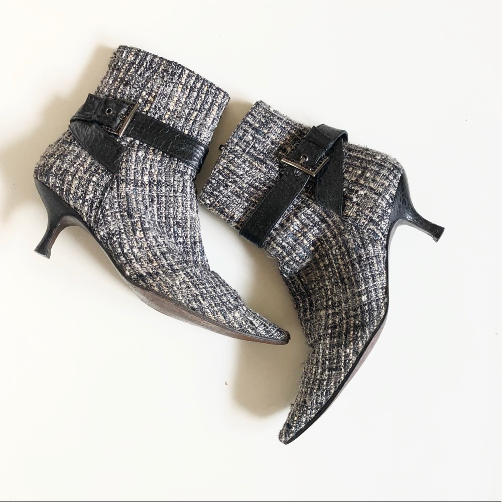 Vintage Stuart Weitzman Tweed Short Boots 7.5